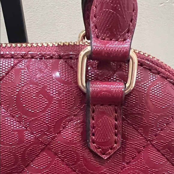 GUESS | “Black Cherry Valento” Mini Satchel w/ Iconic Bag Charms & Crossbody - Picture 9 of 16